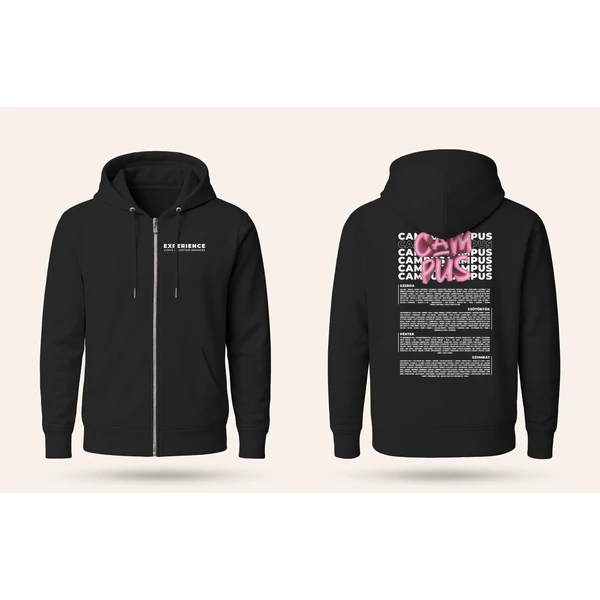 Campus Fesztivál DRK Zip Up fekete rózsaszín line up  Campus Fesztivál DRK Zip Up fekete rózsaszín line up