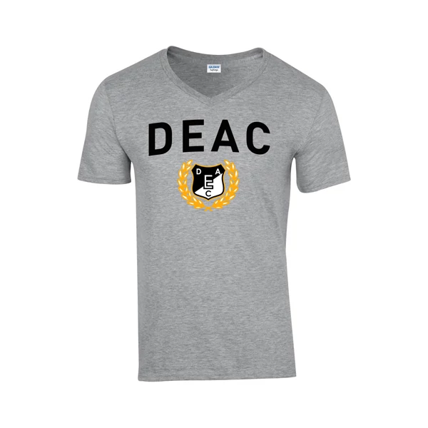 DEAC V-nyakú férfi póló szürke L