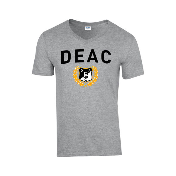 DEAC V-nyakú férfi póló szürke XL